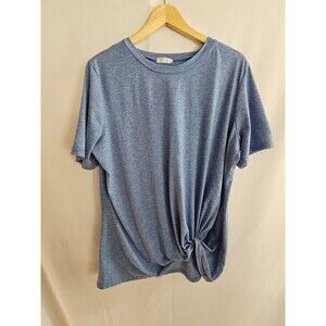 Miselon Blue Heather Side Knot Tee Womens Size 2X Short Sleeve Top